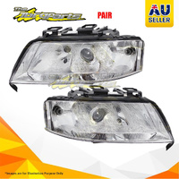 Pair New Head Lamp Left-Right Hand Suit For AUDI A6 09/97-12/01
