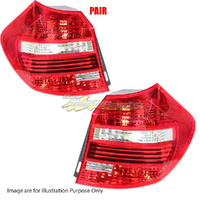 Pair Tail Lamp Left-Right Clear Red W/LED For BMW 1SERIES 01/07-09/11 E87 5DOOR