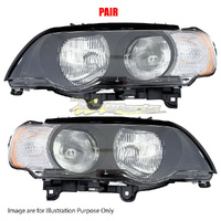 Pair New Head Lamp Left-Right Hand Amber For BMW X5 ??/00-10/03 E53 SER1