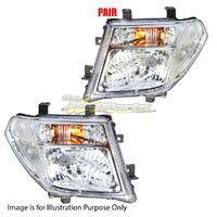 Pair Head Lamp Left - Right Electric No Motor For NISSAN/DATSUN NAVARA UTE DM40T
