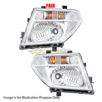 Pair New Head Lamp Left-Right Manual Adjust For NISSAN/DATSUN NAVARA UTE DM40T