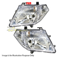 Pair Head Lamp Left-Right No Xenon With Motor For NISSAN/DATSUN NAVARA UTE DM40