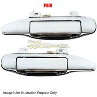 Pair Door Handle Outer Left-Right Front Chrome For Nissan Datsun Patrol