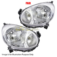 Pair Head Lamp Left-Right Manual Adjust For NISSAN/DATSUN MICRA K13 BADGE ON BAR