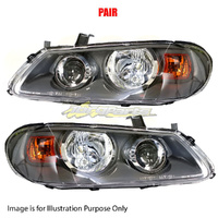 Pair Head Lamp Left-Right Grey Reflector For NISSAN/DATSUN PULSAR N16 HATCH