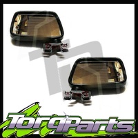 MIRRORS PAIR MANUAL BLACK SUIT RODEO MINI TRUCK SKIN MOUNT DOOR SIDE REAR VISION