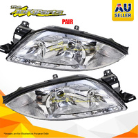 Pair New Head Lamp Left-Right Silver For Ford Falcon AU SEDAN/WAGON/UTE