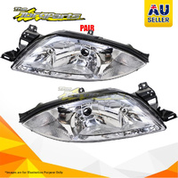 Pair Head Lamp Left-Right Chrome Reflecto For Ford Falcon AU SEDAN/WAGON/UTE