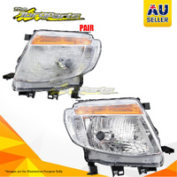 Pair New Head Lamp Left-Right Hand Chrome For Ford Ranger Ute 08/11-05/15 PX