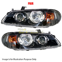 Pair Head Lamp Left-Right Black Reflector For NISSAN/DATSUN PULSAR N16 HATCH