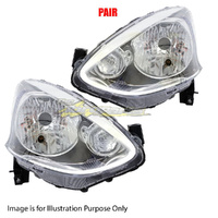 Pair Head Lamp Left-Right For NISSAN/DATSUN MICRA 04/15-DATE K13 BADGE ON GRILLE