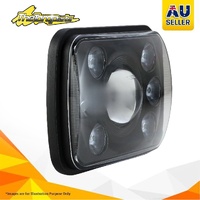 Rectangle LED Headlight 9-36V High/Low Beam Black Face 7LEDs 65W