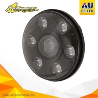 7" Round LED Headlight 9-36V High/Low Beam Black Face 7LEDs 65 Watt