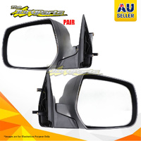 pair Door Mirror Left-Right Black Manual Convex Glass For Ford Ranger Ute PJ