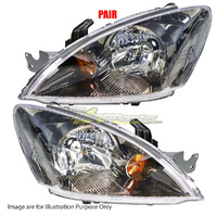 Pair Head Lamp Left-Right Black VRX For MITSUBISHI LANCER CH VRX SEDAN/WAGON