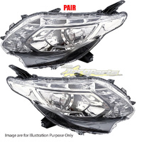 Pair Head Lamp Left-Right Black For MITSUBISHI TRITON MQ GH/HH/JH000001
