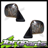 MIRRORS PAIR MANUAL CHROME SUIT LH10 HIACE TOYOTA 89-05 DOOR SIDE REAR VISION