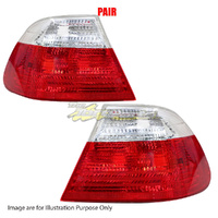 Pair Tail Lamp Left-Right White Lens Not For Soft Top Coupe For BMW 3SERIES E46