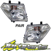 HEADLIGHTS PAIR SUIT D40 NAVARA NISSAN 05-07 SPAIN VSK MANUAL ADJUST HEAD LIGHT