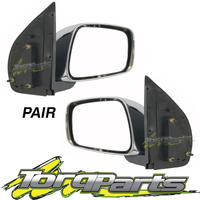 MIRRORS PAIR MANUAL CHROME SUIT D40 NAVARA NISSAN 06-10 SPAIN VSK DOOR SIDE REAR