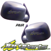 MIRRORS PAIR MANUAL BLACK SUIT RA RODEO HOLDEN 03-06 DOOR SIDE REAR VISION