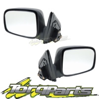 MIRRORS PAIR MANUAL BLACK SUIT RC COLORADO HOLDEN 08-12 DOOR SIDE REAR VISION