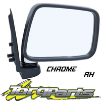 MIRROR RH MANUAL CHROME TF RODEO HOLDEN SAIL MOUNT DOOR SIDE REAR VISION