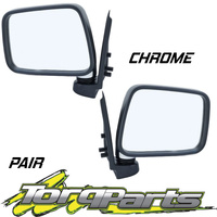 MIRRORS PAIR MANUAL CHROME SUIT TF RODEO HOLDEN SAIL MOUNT DOOR SIDE REAR VISION