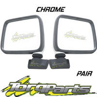 MIRRORS PAIR MANUAL CHROME SUIT HOLDEN RODEO TF SKIN MOUNT DOOR SIDE REAR VISION