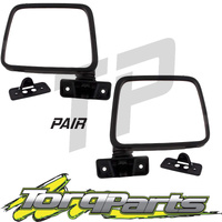 MIRRORS PAIR MANUAL BLACK SUIT GQ PATROL NISSAN MAVERICK FORD 87-97 DOOR SIDE