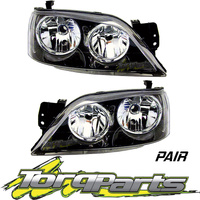 HEADLIGHTS PAIR SUIT BA BF FALCON FORD 02-08 FAIRMONT FUTURA XT RTV HEADLAMPS