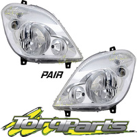PAIR HEAD LIGHTS SUIT MERCEDES BENZ SPRINTER VAN 06-13 HEADLIGHTS W/O FOG 9 PIN
