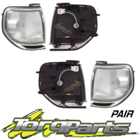 CORNER LIGHTS PAIR SUIT 80 SERIES LANDCRUISER TOYOTA CHROME GXL PARKERS LAMPS