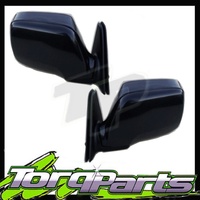 MIRRORS PAIR MANUAL BLACK SUIT 80 SERIES LANDCRUISER TOYOTA 90-98 DOOR SIDE REAR
