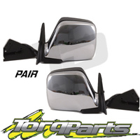 MIRRORS PAIR ELECTRIC CHROME SUIT 80 SERIES LANDCRUISER TOYOTA 90-98 DOOR SIDE
