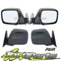 MIRRORS PAIR ELECTRIC BLACK SUIT 80 SERIES LANDCRUISER TOYOTA DOOR SIDE REAR