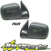 MIRRORS PAIR ELECTRIC BLACK SUIT HOLDEN RODEO RA 03-06 NO LIGHT DOOR SIDE REAR