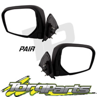 SUIT MITSUBISHI TRITON MN UTE 09-15 PAIR OF BLACK ELECTRIC DOOR MIRRORS