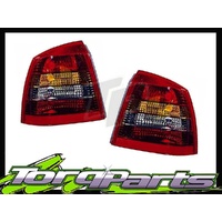 TAILLIGHTS PAIR SUIT TS ASTRA HOLDEN 98-04 3 5 DOOR HATCH BACK TINTED TAILLAMPS