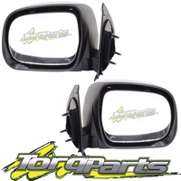 MIRRORS PAIR MANUAL CHROME SUIT TOYOTA HILUX 05-11 DOOR SIDE REAR VISION