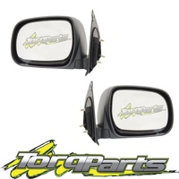 MIRRORS PAIR MANUAL BLACK SUIT TOYOTA HILUX 05-11 DOOR SIDE REAR VISION