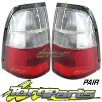 TAILLIGHTS PAIR SUIT HOLDEN RODEO TF 97-03 CLEAR &amp; RED TAILLAMPS TAIL LIGHT LAMP