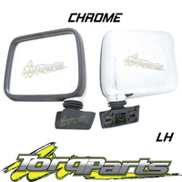 MIRROR LH MANUAL CHROME SUIT HOLDEN RODEO TF 88-97 SKIN MOUNT DOOR SIDE REAR
