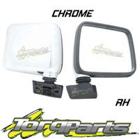 MIRROR RH MANUAL CHROME SUIT TF RODEO HOLDEN 88-97 SKIN MOUNT DOOR SIDE REAR