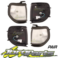 PAIR CORNER LIGHTS SUIT 80 SERIES LANDCRUISER TOYOTA GX SILVER/GREY 90-98 