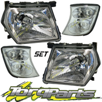 HEADLIGHTS &amp; INDICATOR SET SUIT GU PATROL NISSAN 01-07 SERIES 3 INDICATOR CORNER