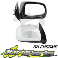 MIRROR RH MANUAL CHROME SUIT HILUX TOYOTA 11-15 DOOR SIDE REAR VISION