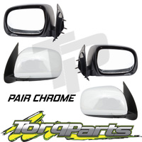 MIRRORS PAIR MANUAL CHROME SUIT TOYOTA HILUX 11-15 DOOR SIDE REAR VISION