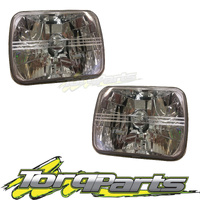 HEADLIGHT 7"X5" PAIR SUIT NAVARA D21 NISSAN 86-97 SEMI SEALED CRYSTAL BEAM LAMPS