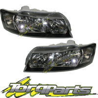 PAIR BLACK HEADLIGHTS SUIT VZ COMMODORE HOLDEN 04-07 HEADLAMP LAMP LIGHT SV6 SV8